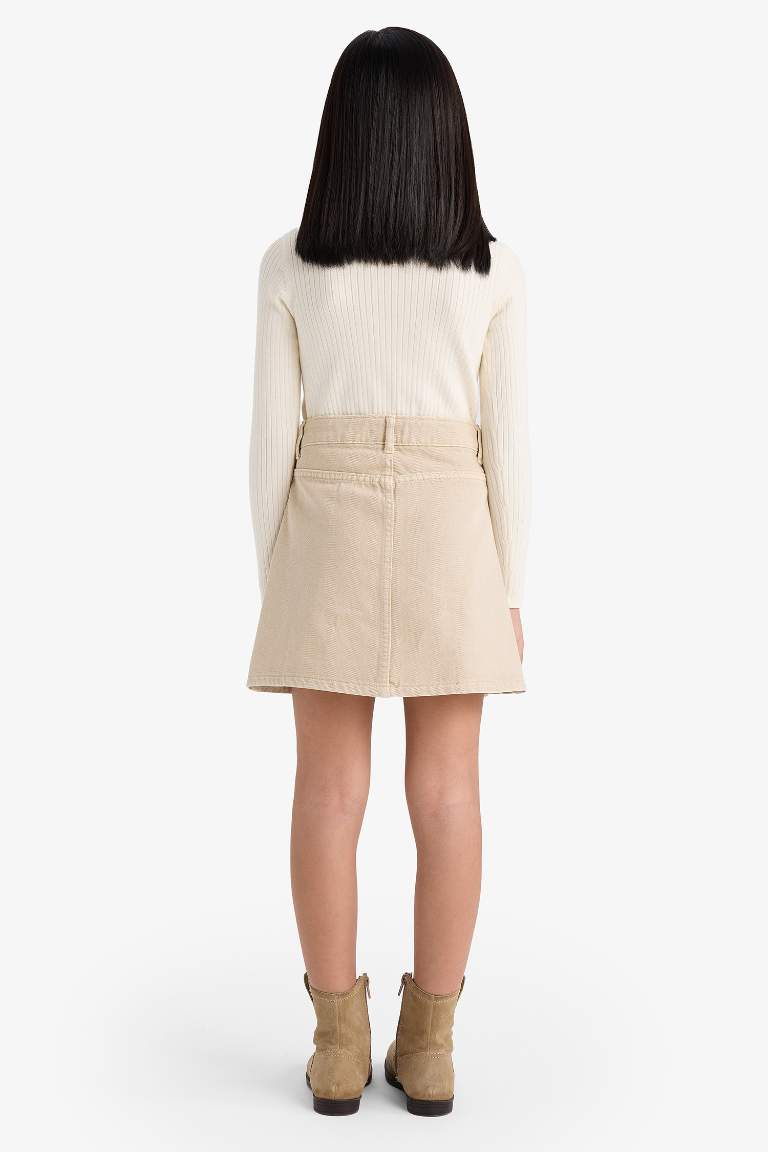 Jupe plissée en gabardine pour fille