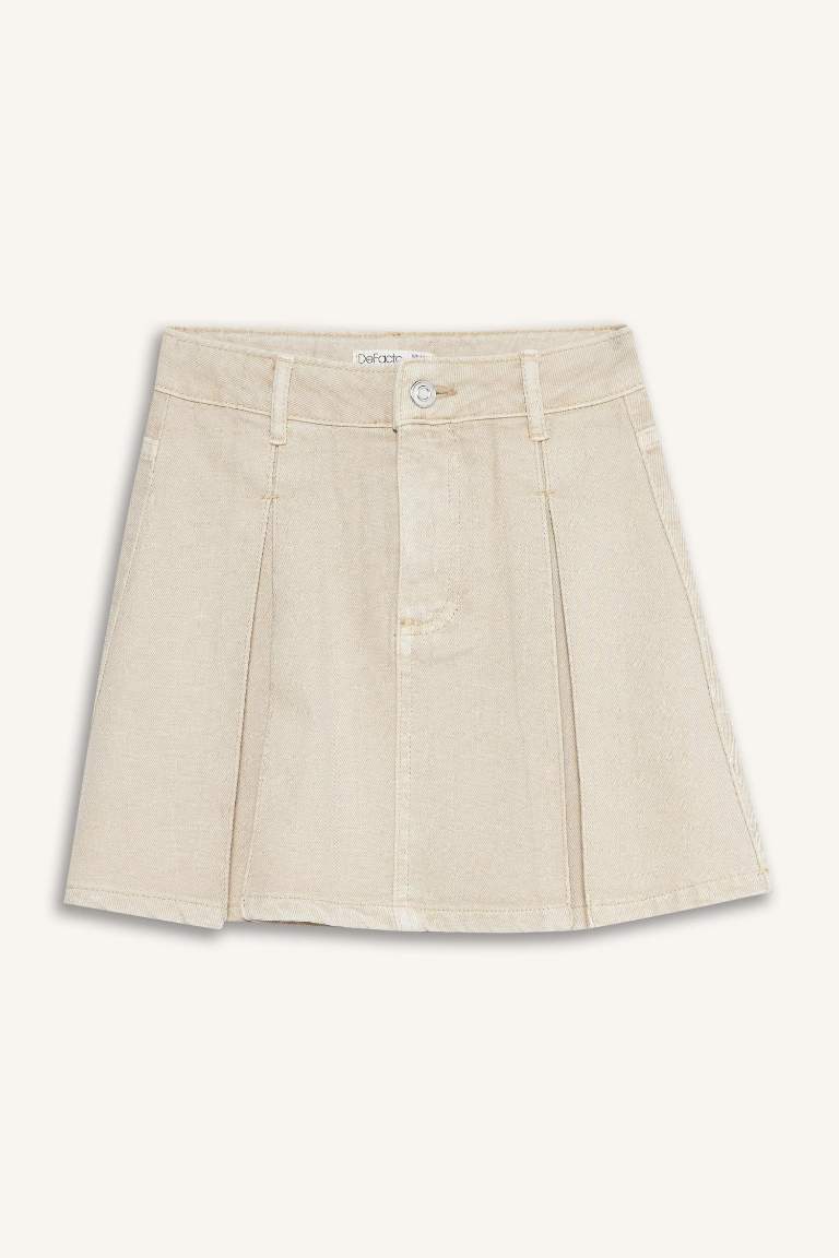 Jupe plissée en gabardine pour fille