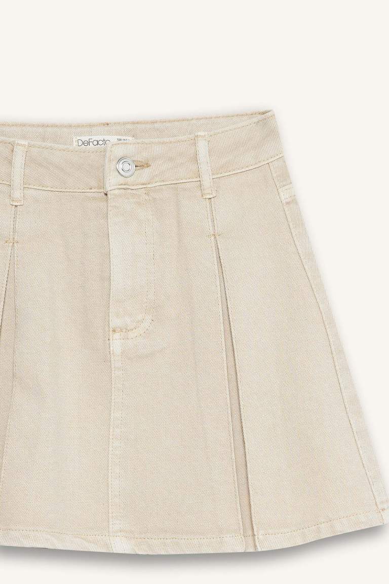 Jupe plissée en gabardine pour fille