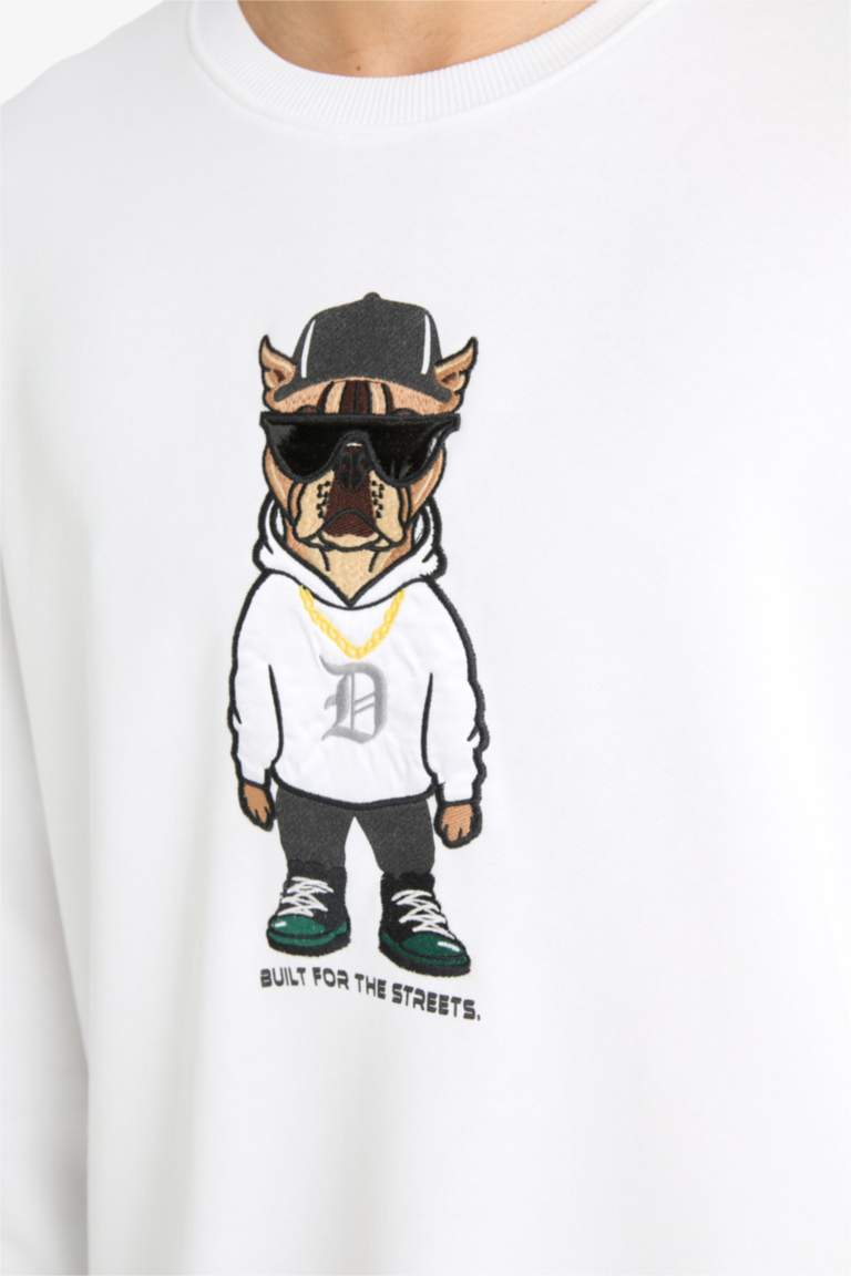 سويت شيرت أوفر سايز برقبة مستديرة