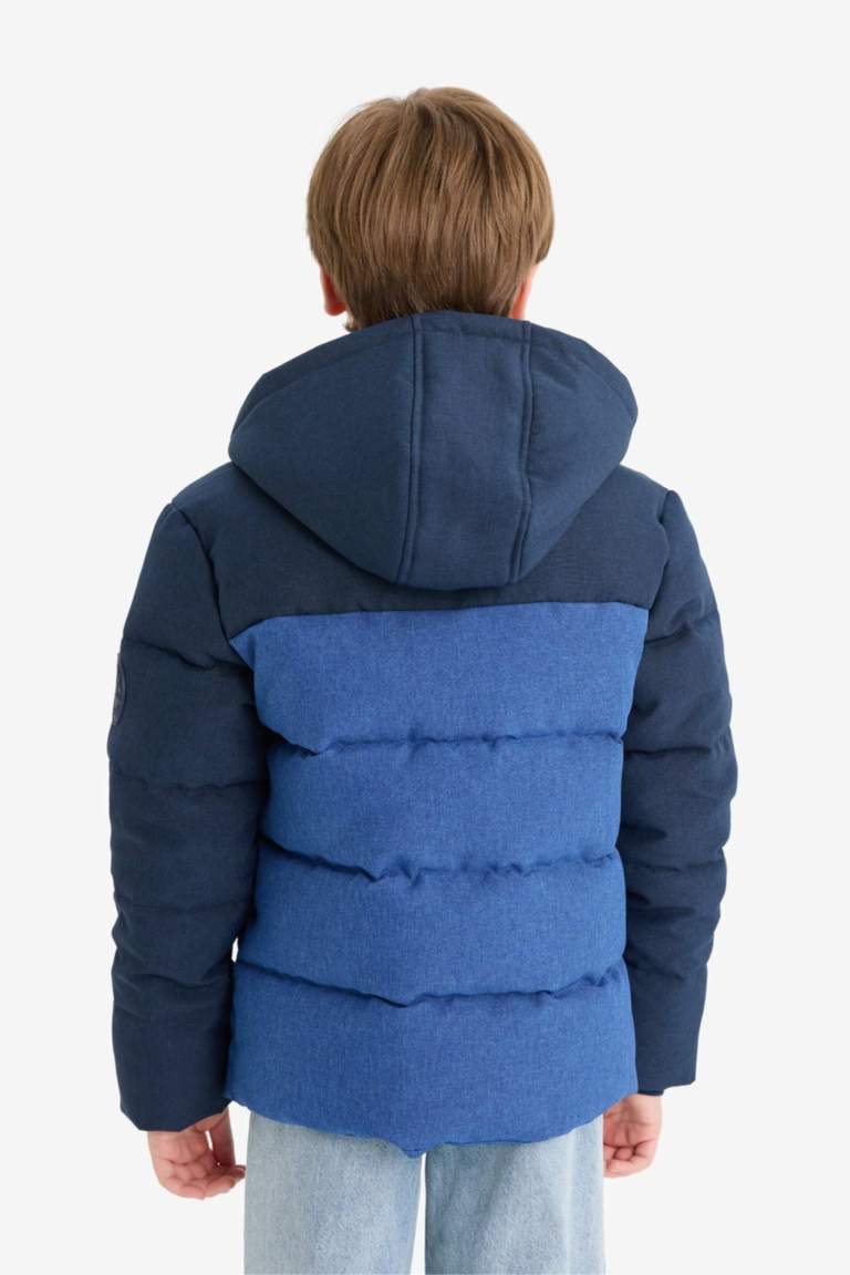 Boy Waterproof Hooded Zippered Puffer Jacket