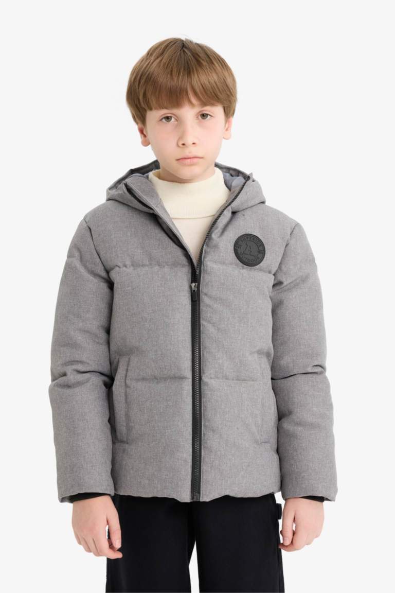 Boy Hooded Water Repellent Puffer Jacket
