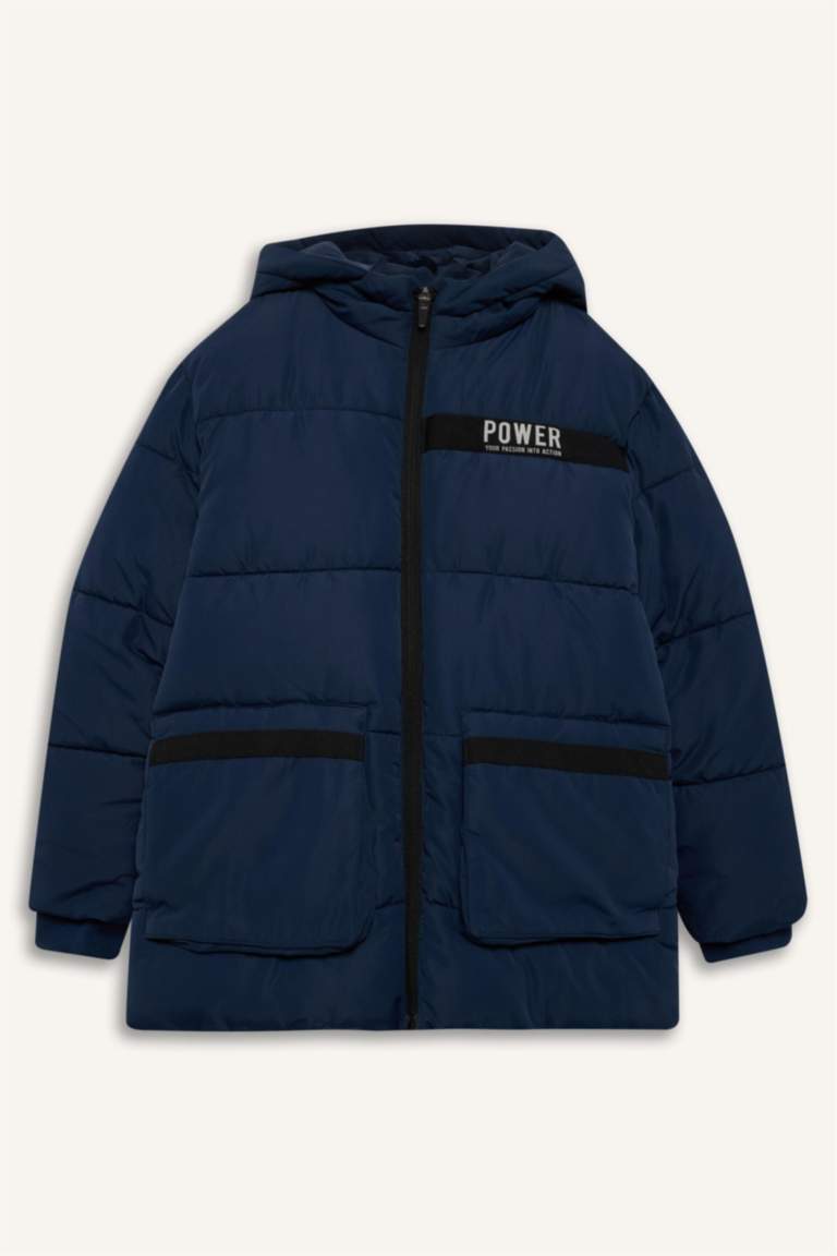 Ұлдарға бас киімді жүннен жасалған астар Пальто