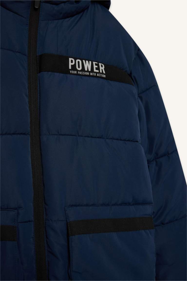 Ұлдарға бас киімді жүннен жасалған астар Пальто