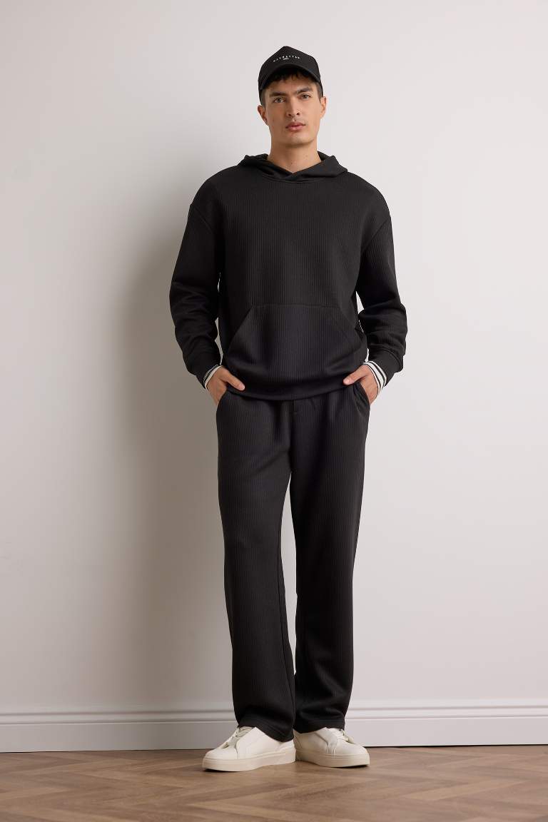 Wide Leg Textured Sweatpants