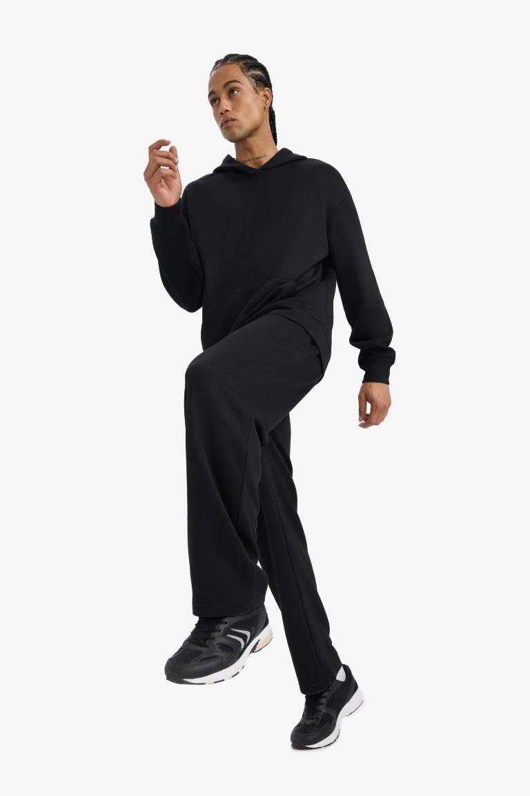 Wide Leg Textured Sweatpants