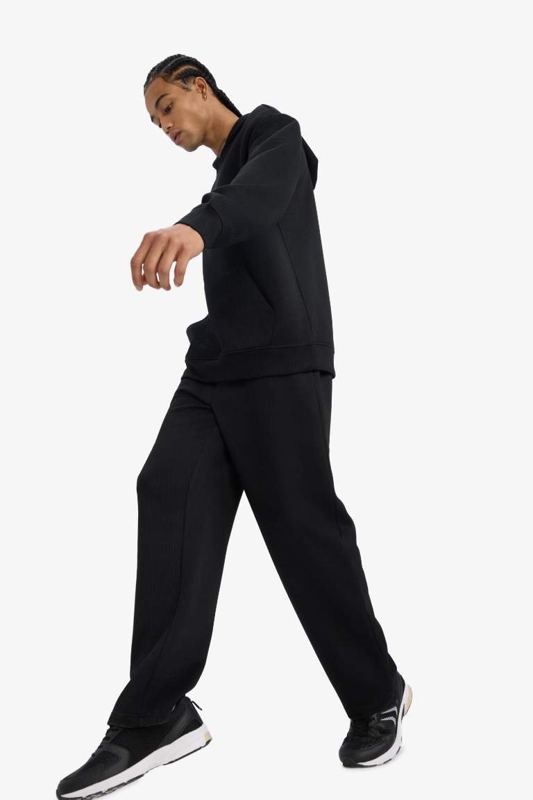Wide Leg Textured Sweatpants