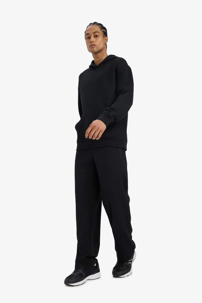 Wide Leg Textured Sweatpants