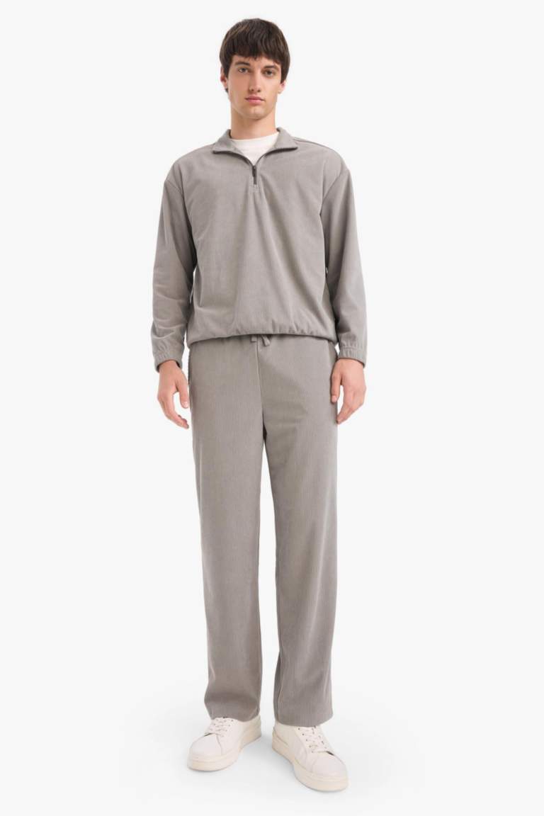 Wide Leg Cepli Geniş Paça Kadife Pantolon