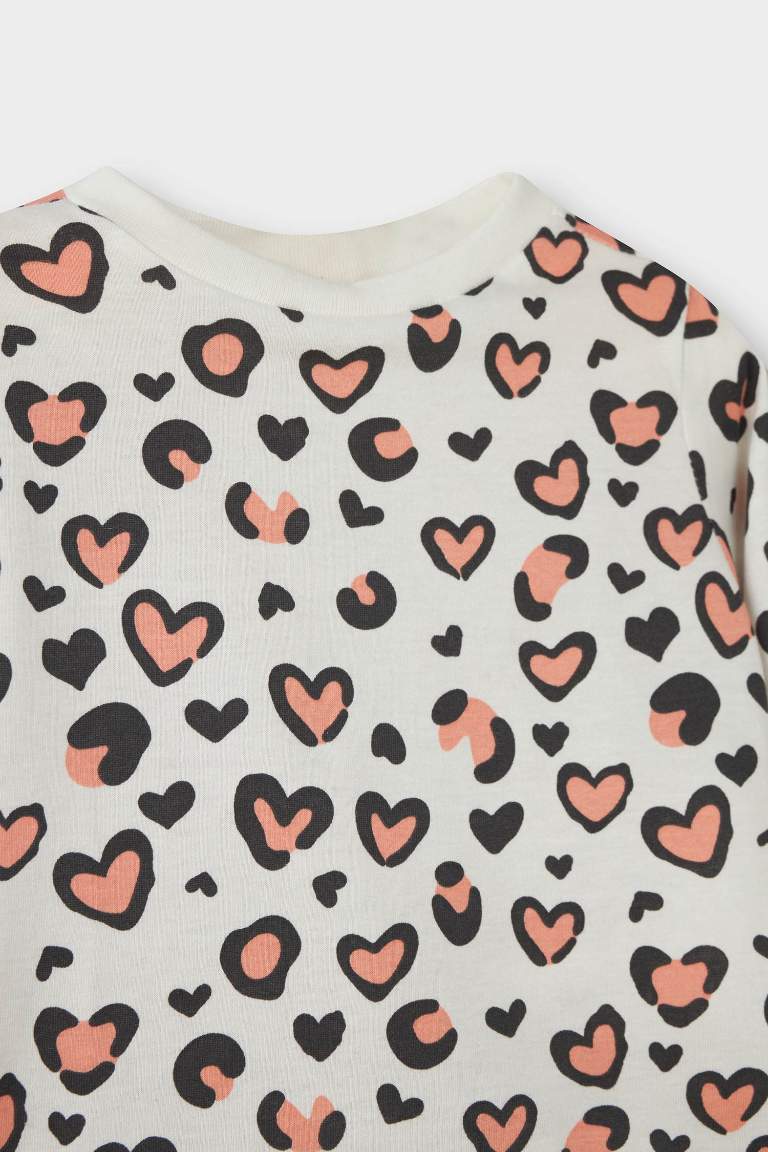Kız Bebek Pijama Takımı Desenli Uzun Kollu Penye Üst Uzun Alt