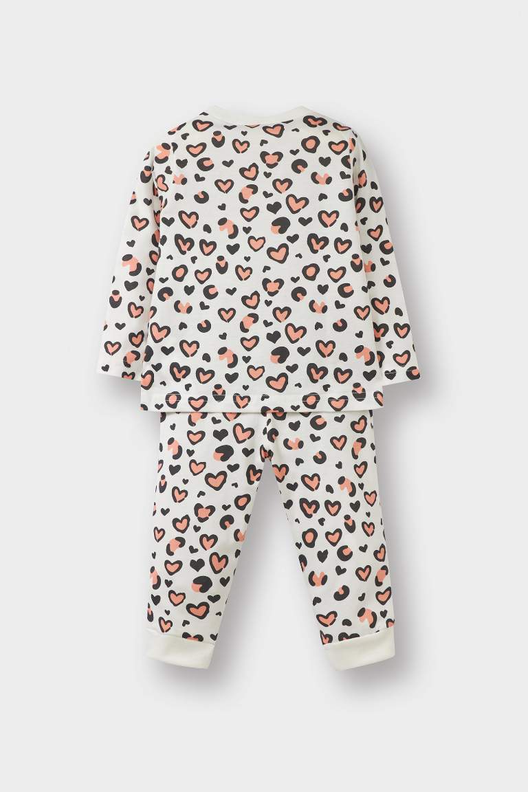 Kız Bebek Pijama Takımı Desenli Uzun Kollu Penye Üst Uzun Alt