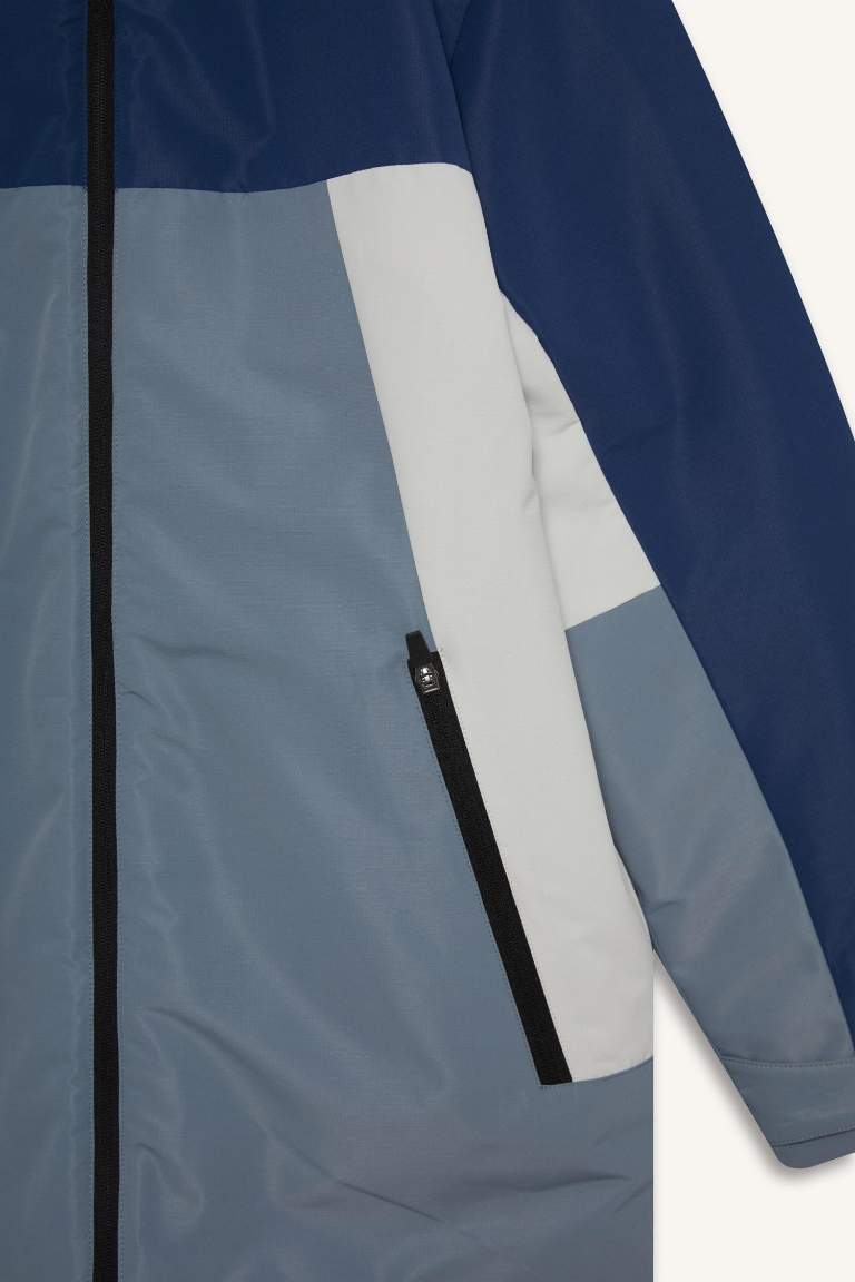 Defactofit Su İtici Regular Fit Kapüşonlu Fermuarlı Rüzgar Geçirmez Mont
