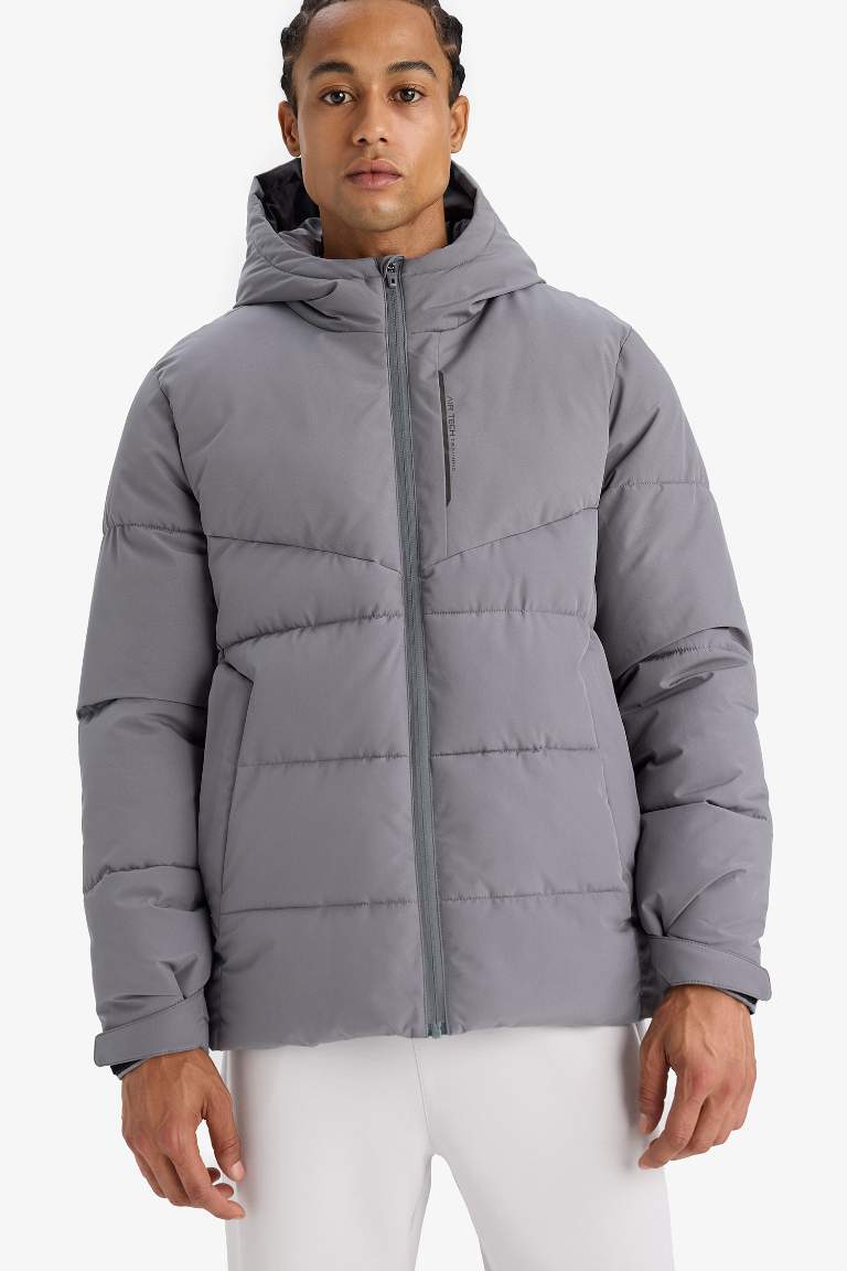 Defactofit Regular Fit Hooded Winter Waterproof Jacket