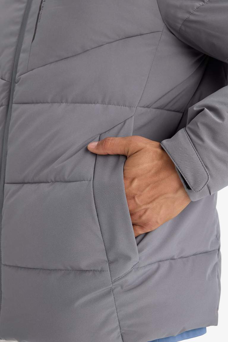 Defactofit Regular Fit Hooded Winter Waterproof Jacket