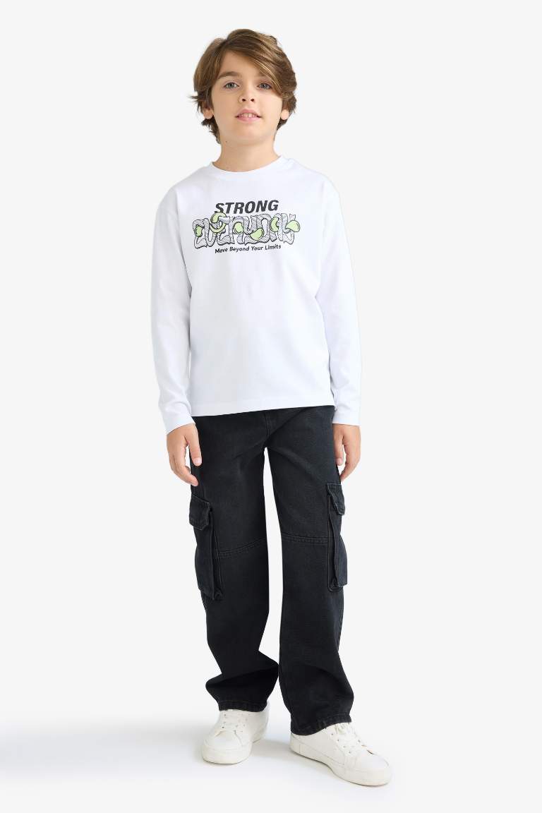 Boy Crew Neck Printed Long Sleeve T-Shirt