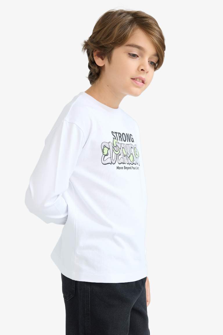 Boy Crew Neck Printed Long Sleeve T-Shirt