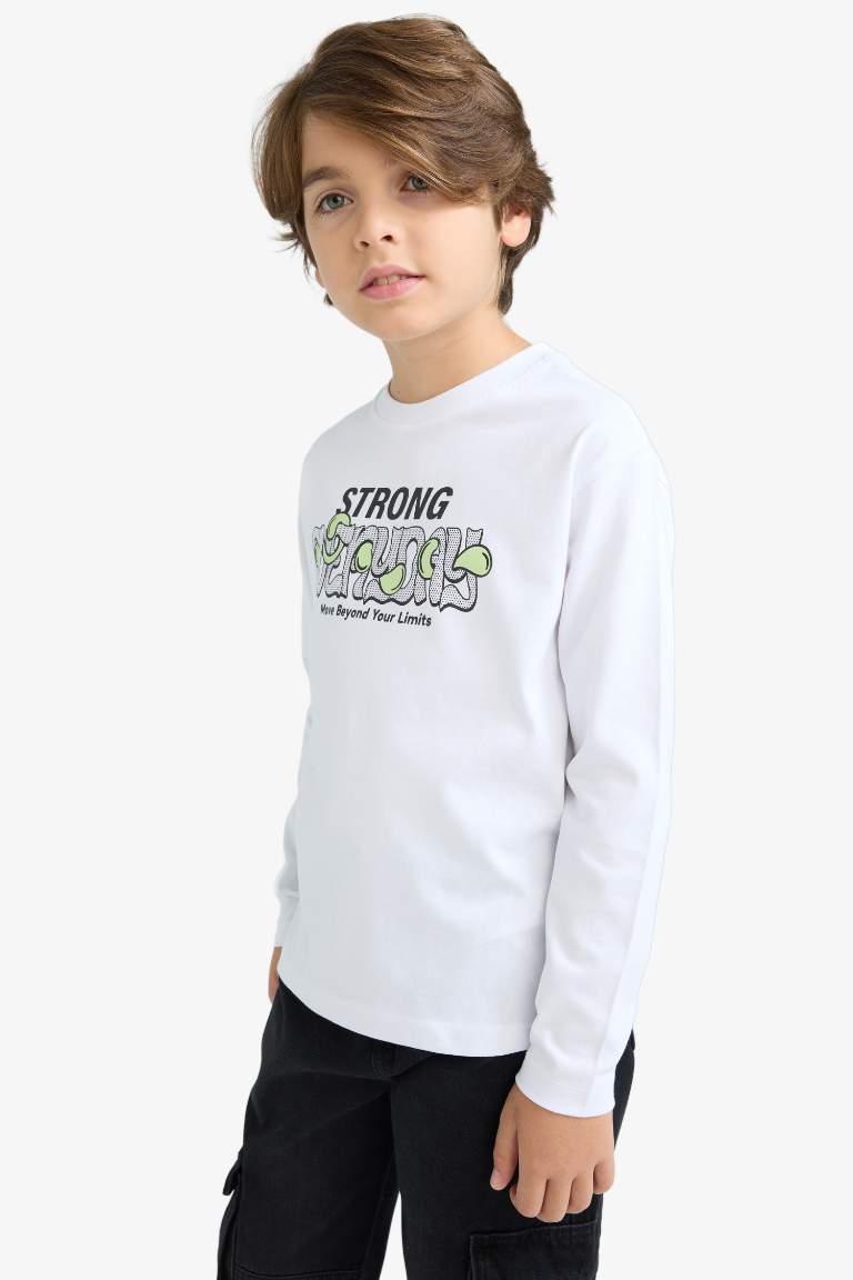 Boy Crew Neck Printed Long Sleeve T-Shirt