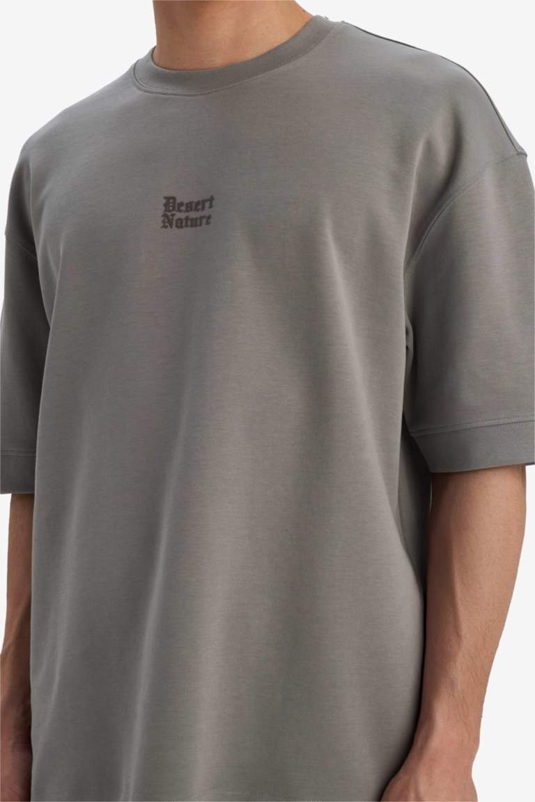 Loose Fit Crew Neck Printed Short Sleeve T-Shirt