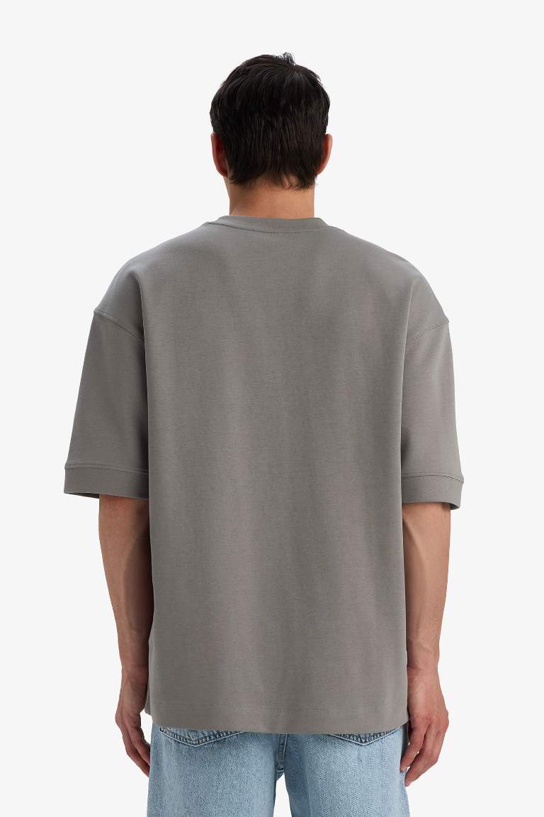 Loose Fit Crew Neck Printed Short Sleeve T-Shirt