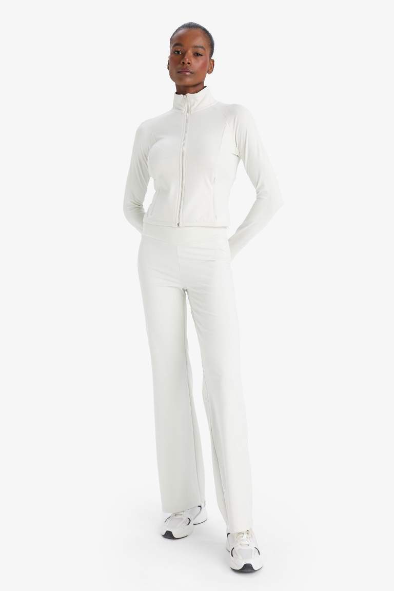 DeFactoFit Wide Leg Geniş Paça Toparlayıcı Yüksek Bel Soft Touch Sporcu Pantolon