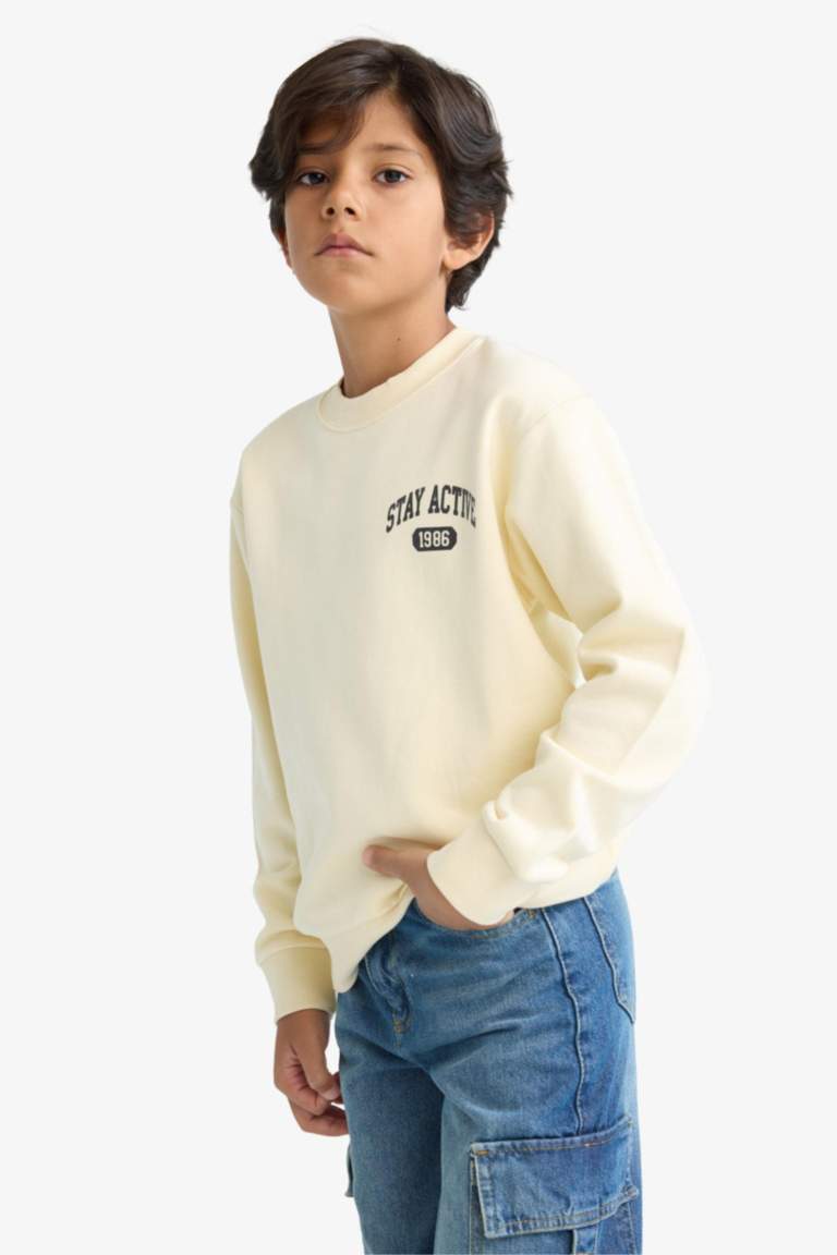 Sweatshirt imprimé à col rond pour garçon