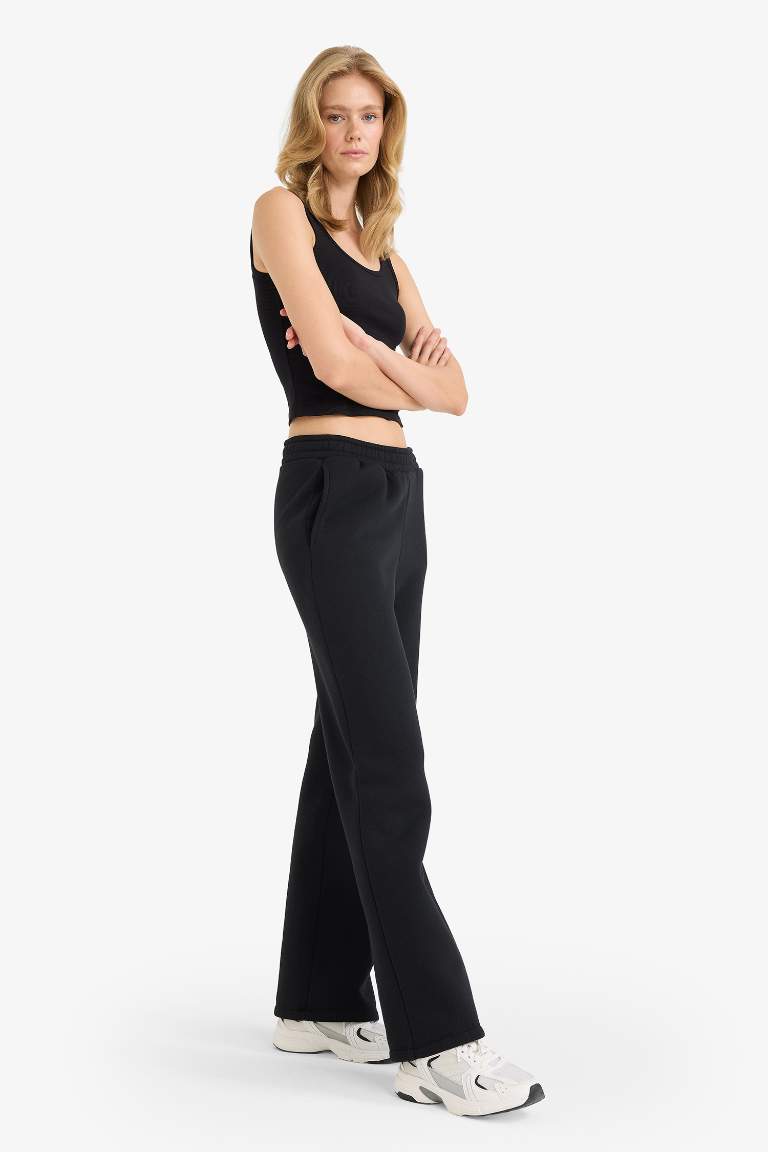Straight Fit Kalın Eşofman Altı Cepli Standart Boy