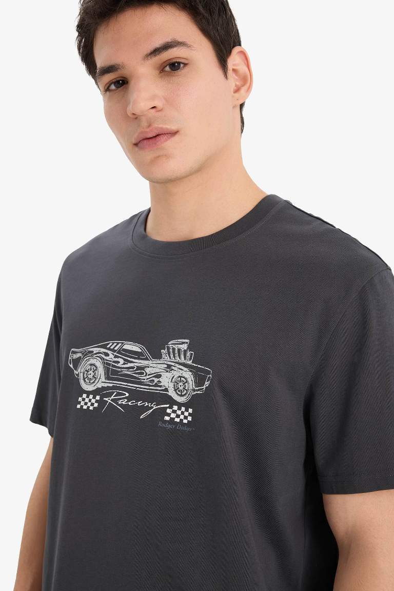 Hot Wheels, прямой покрой, круглый вырез, футболка с принтом, короткий рукав
