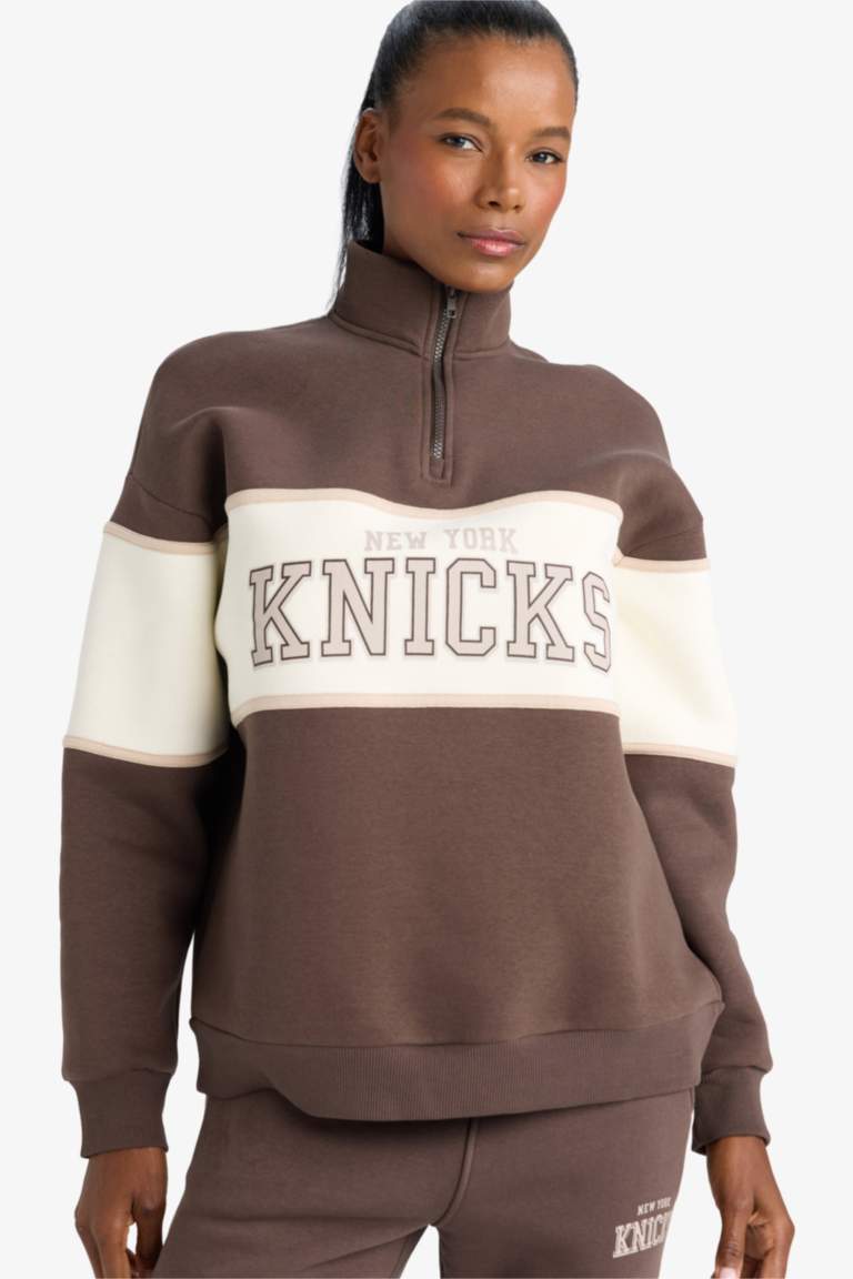 DeFactoFit NBA New York Knicks Oversize Fit Sports Sweatshirt