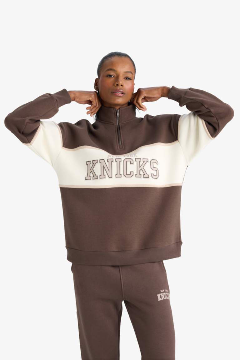 DeFactoFit NBA New York Knicks Oversize Fit Sports Sweatshirt