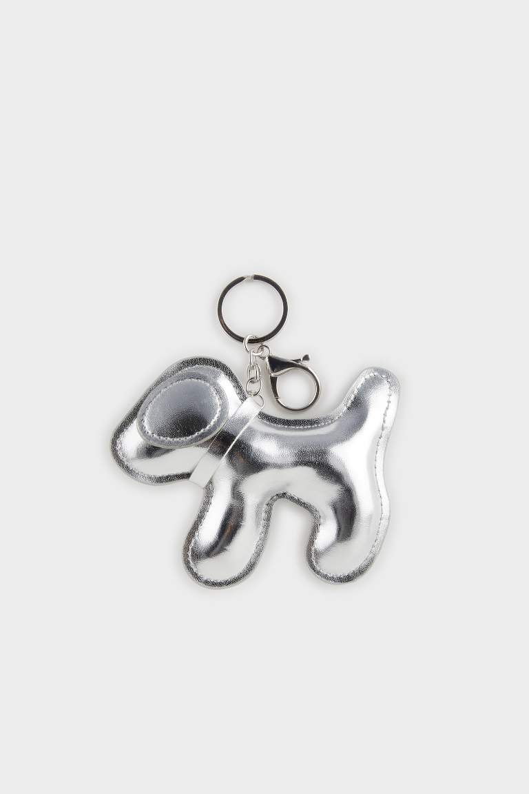 Kadın Gümüş Köpekli Charm Anahtarlık