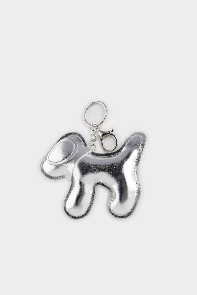 Kadın Gümüş Köpekli Charm Anahtarlık