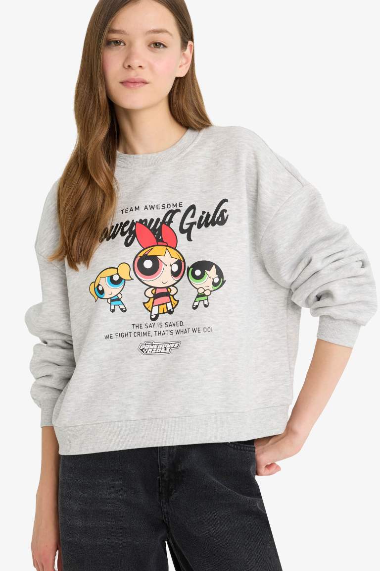 Coool PowerPuff Girls Лицензиялық қалыпты пішім үлкен дөңгелек жаға Свитер