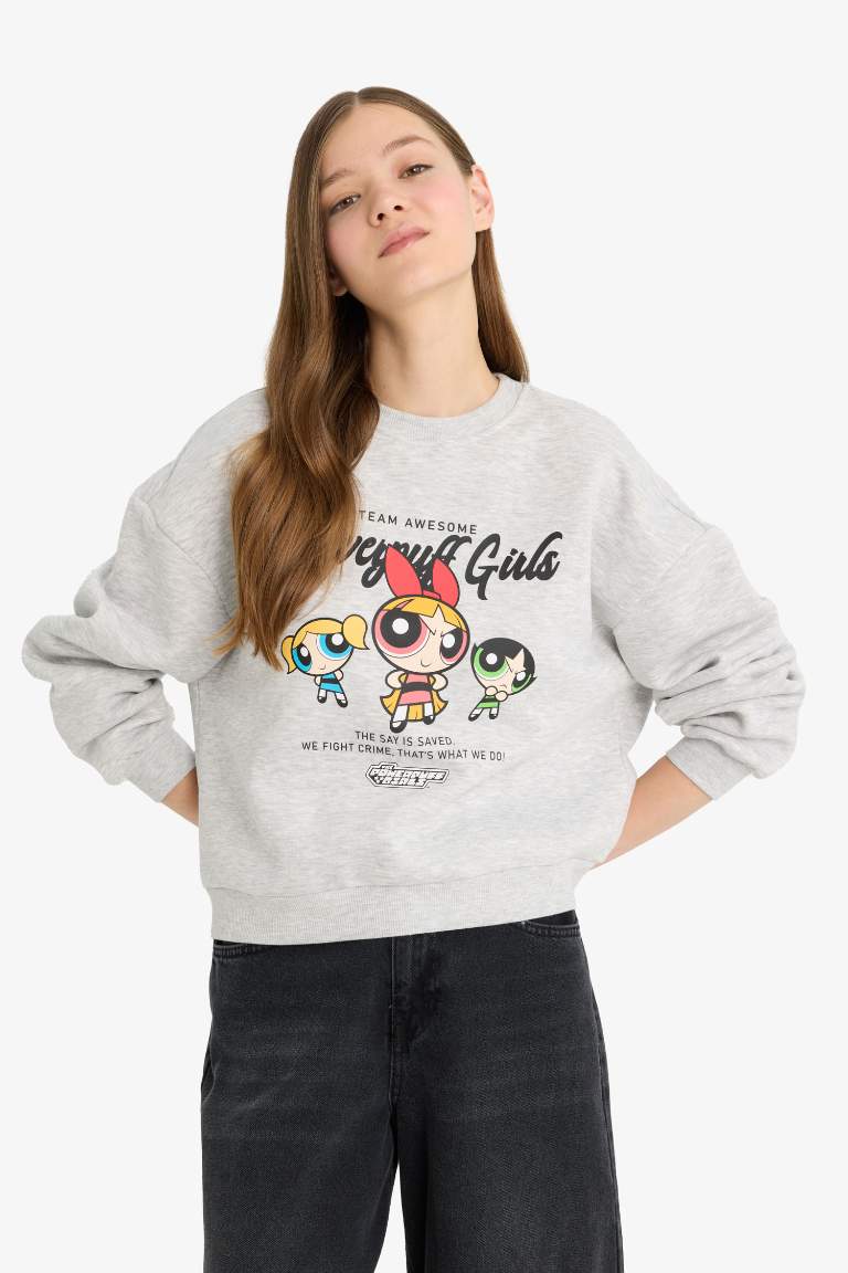 Coool PowerPuff Girls Лицензиялық қалыпты пішім үлкен дөңгелек жаға Свитер