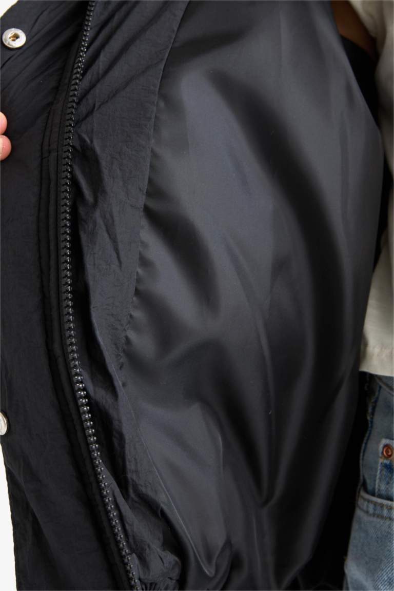 Kız Çocuk Su Geçirmez Kapüşonlu Fermuarlı Şişme Mont