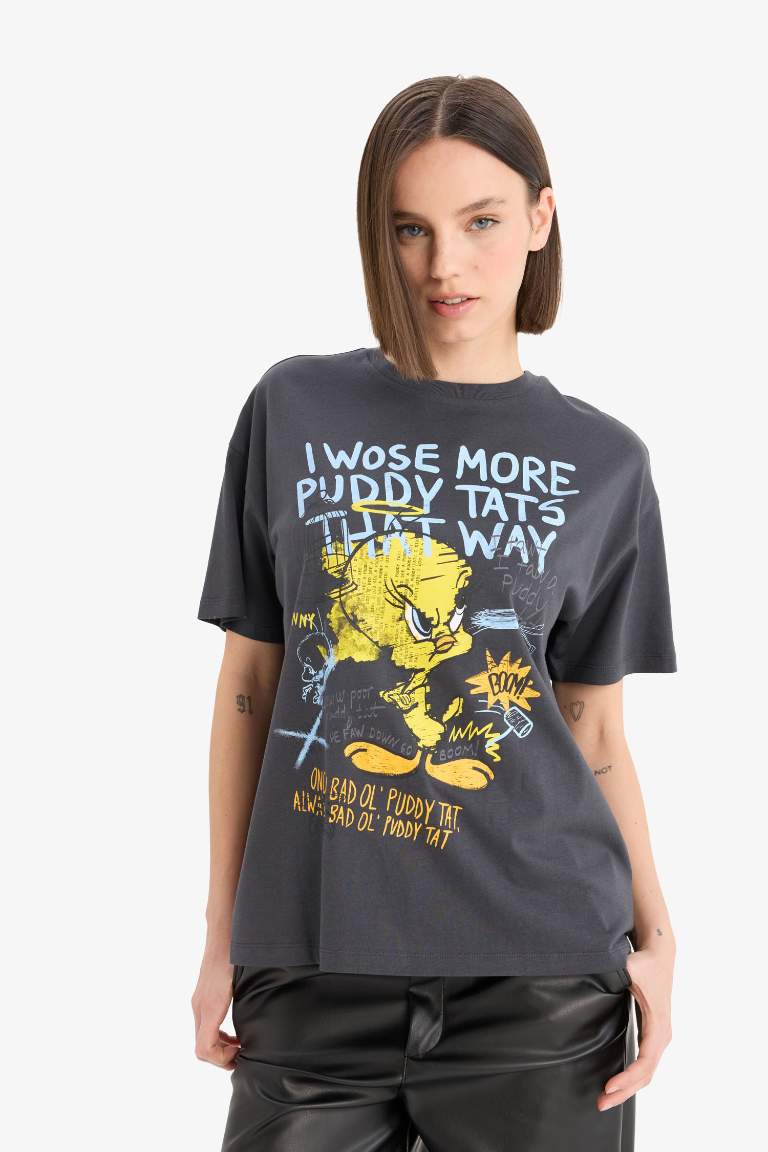 Looney Tunes Oversize Fit Printed T-Shirt