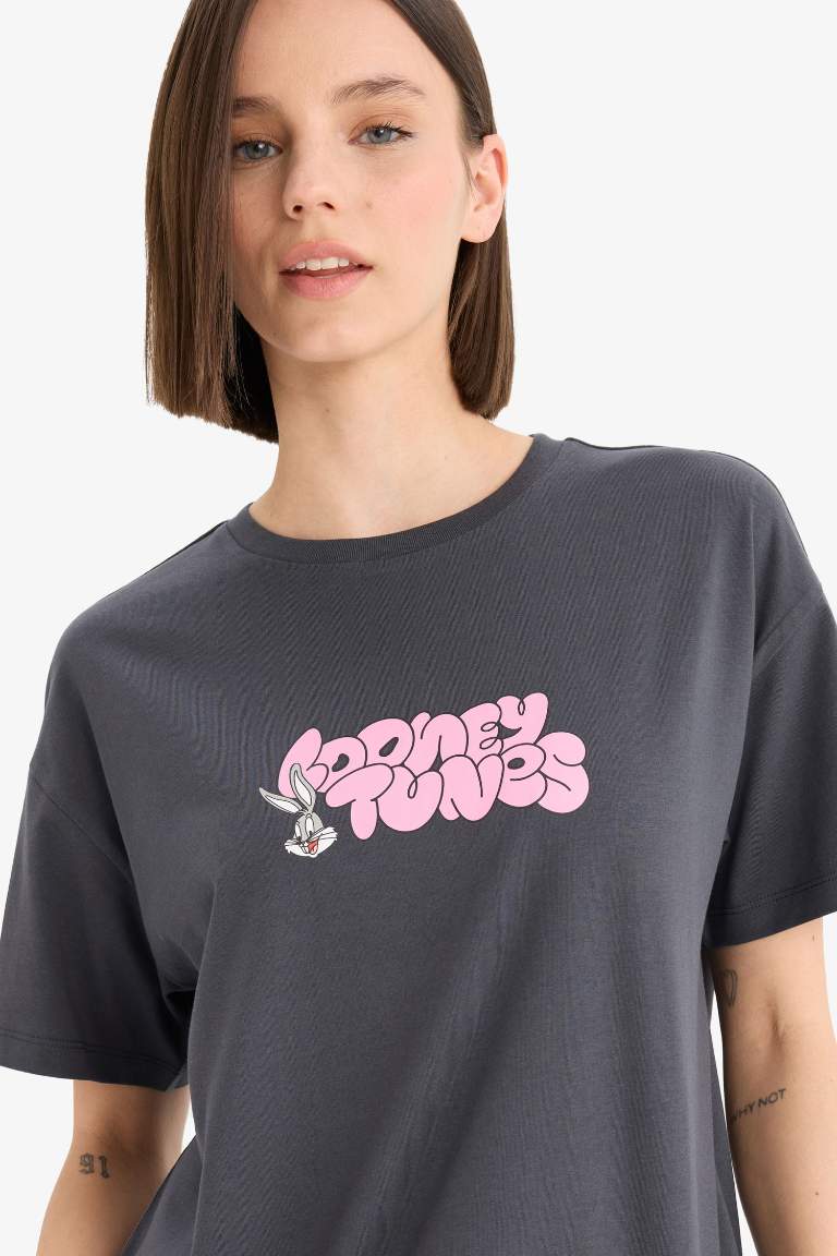 Coool Looney Tunes Oversize Geniş Kalıp Sırt Baskılı Kısa Kollu Tişört
