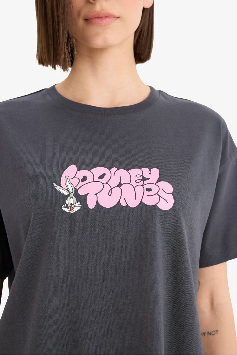 Coool Looney Tunes Oversize Geniş Kalıp Sırt Baskılı Kısa Kollu Tişört