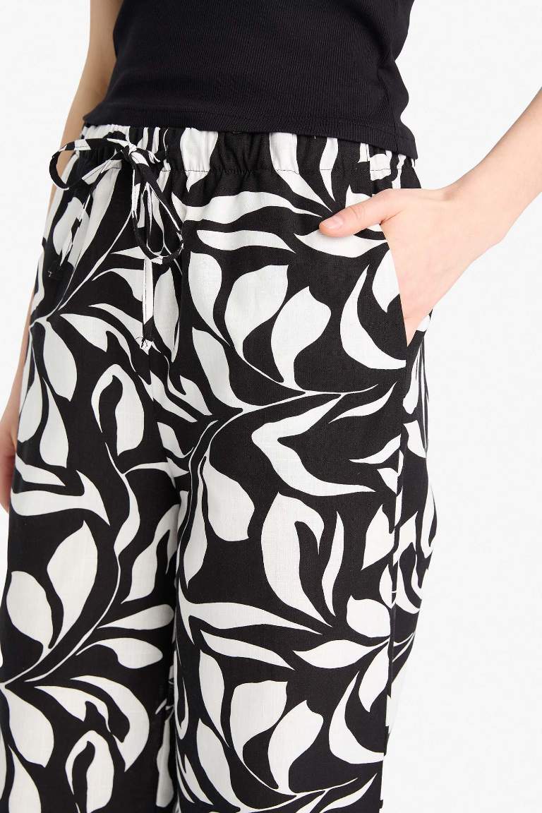Wide Leg Poplin Kumaş Palazzo Pantolon Yüksek Bel Uzun Boy Geniş Paça
