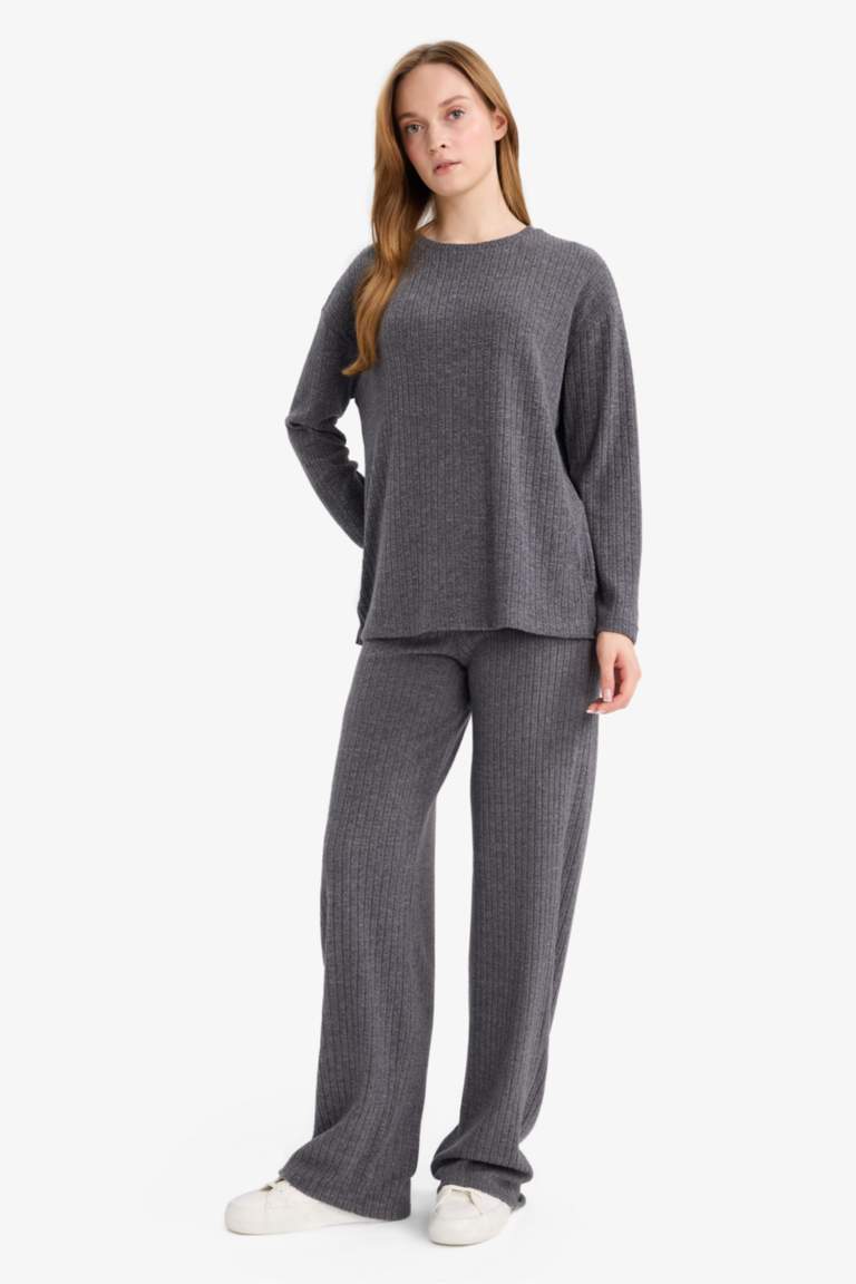 Straight Fit Thessaloniki Fabric Regular Hem Trousers