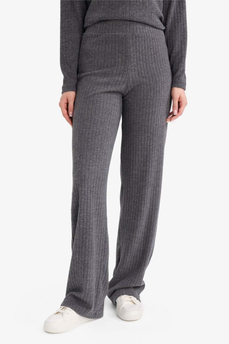 Straight Fit Thessaloniki Fabric Regular Hem Trousers