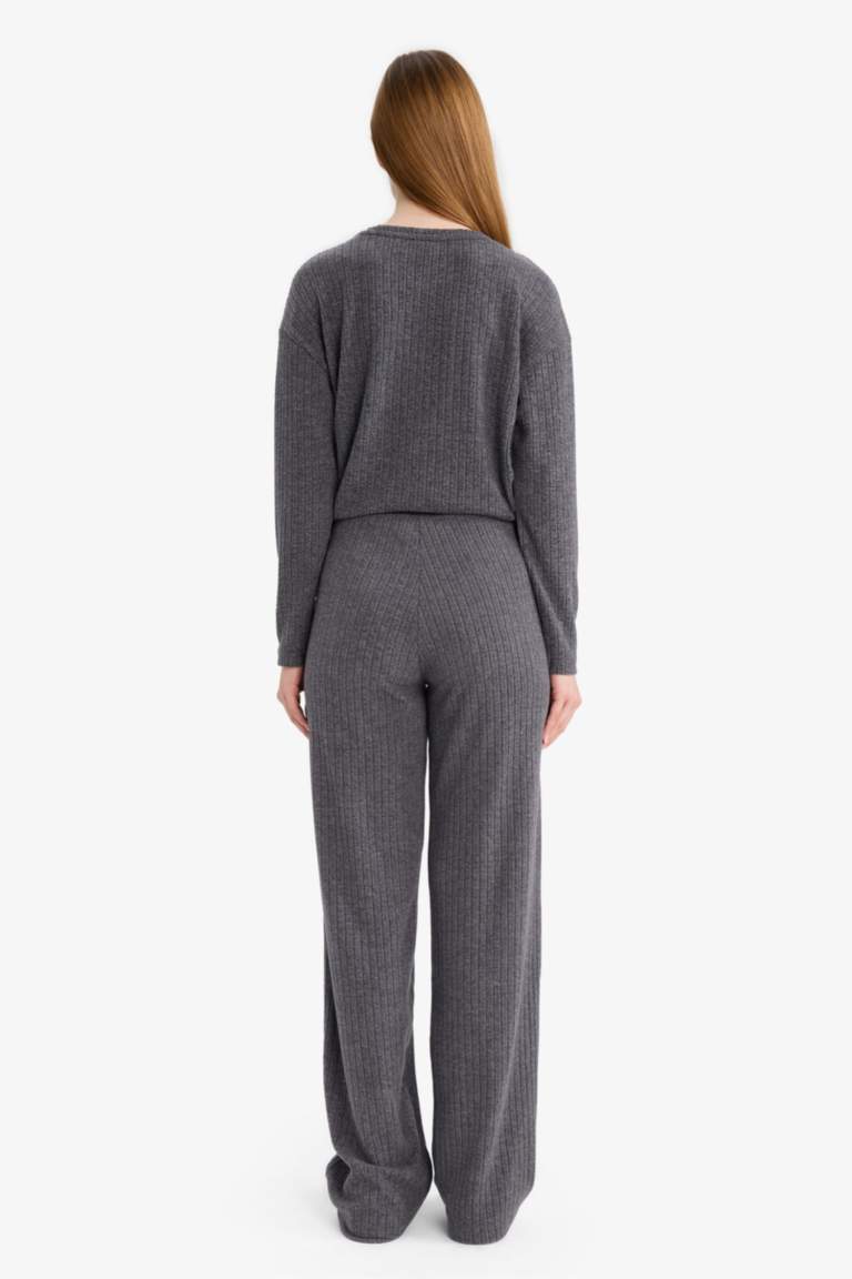 Straight Fit Thessaloniki Fabric Regular Hem Trousers