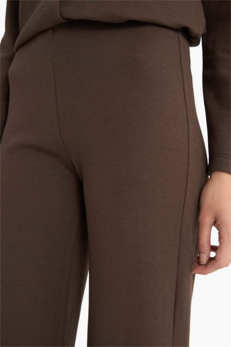 Wide Straight Leg Pique Trousers