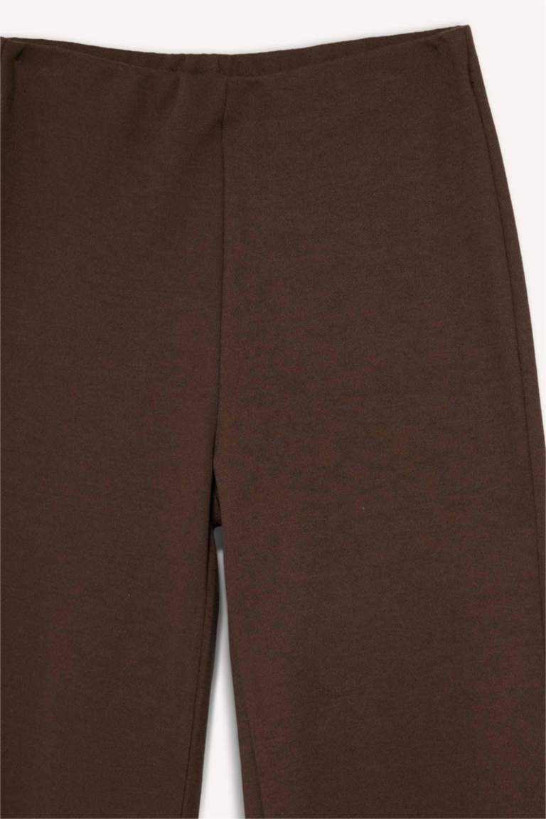 Wide Straight Leg Pique Trousers