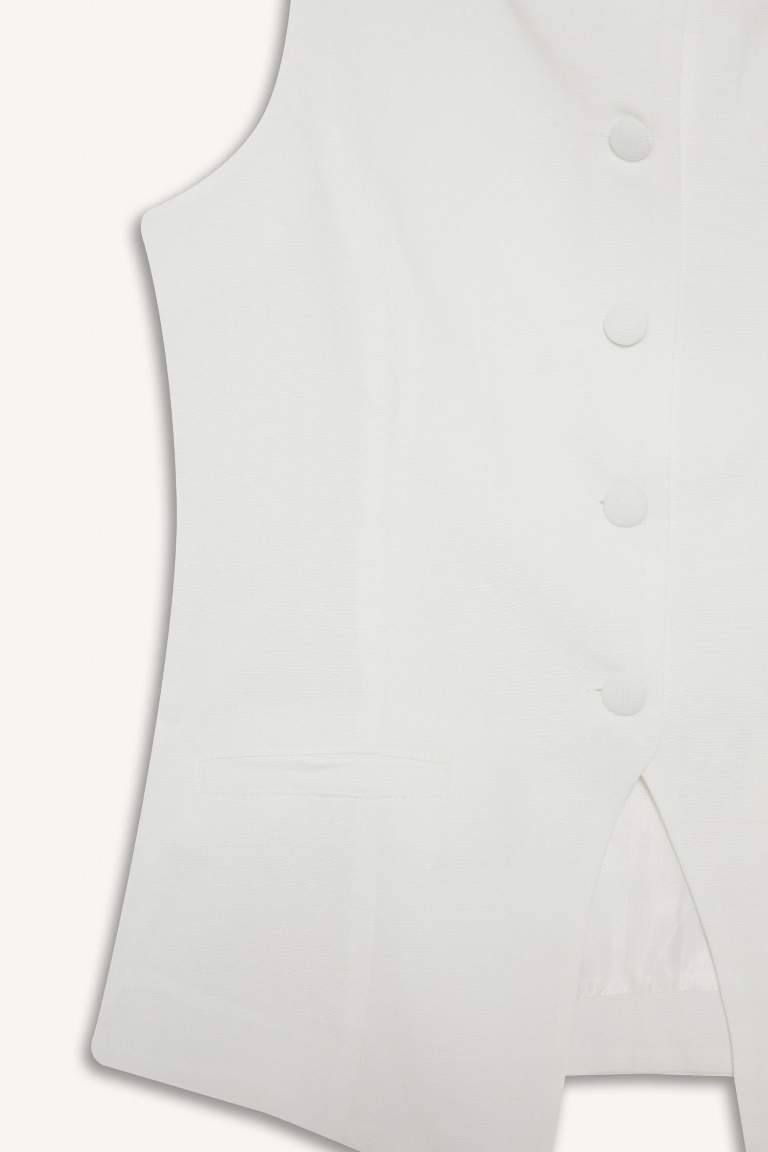 Slim Fit Dar Kesim Bisiklet Yaka Yelek