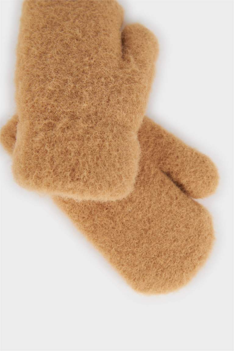 Детские перчатки с искусственным мехом для мальчиков