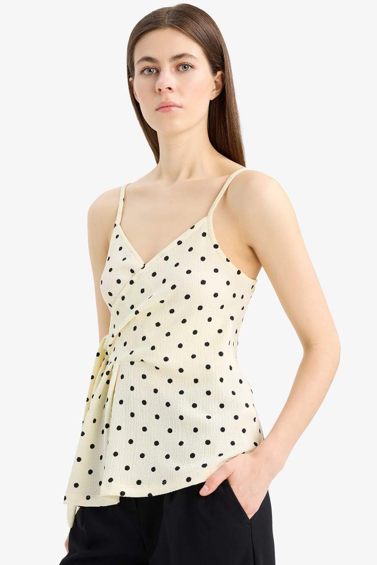 Slim Fit Polka Dot V-Neck Tank Top