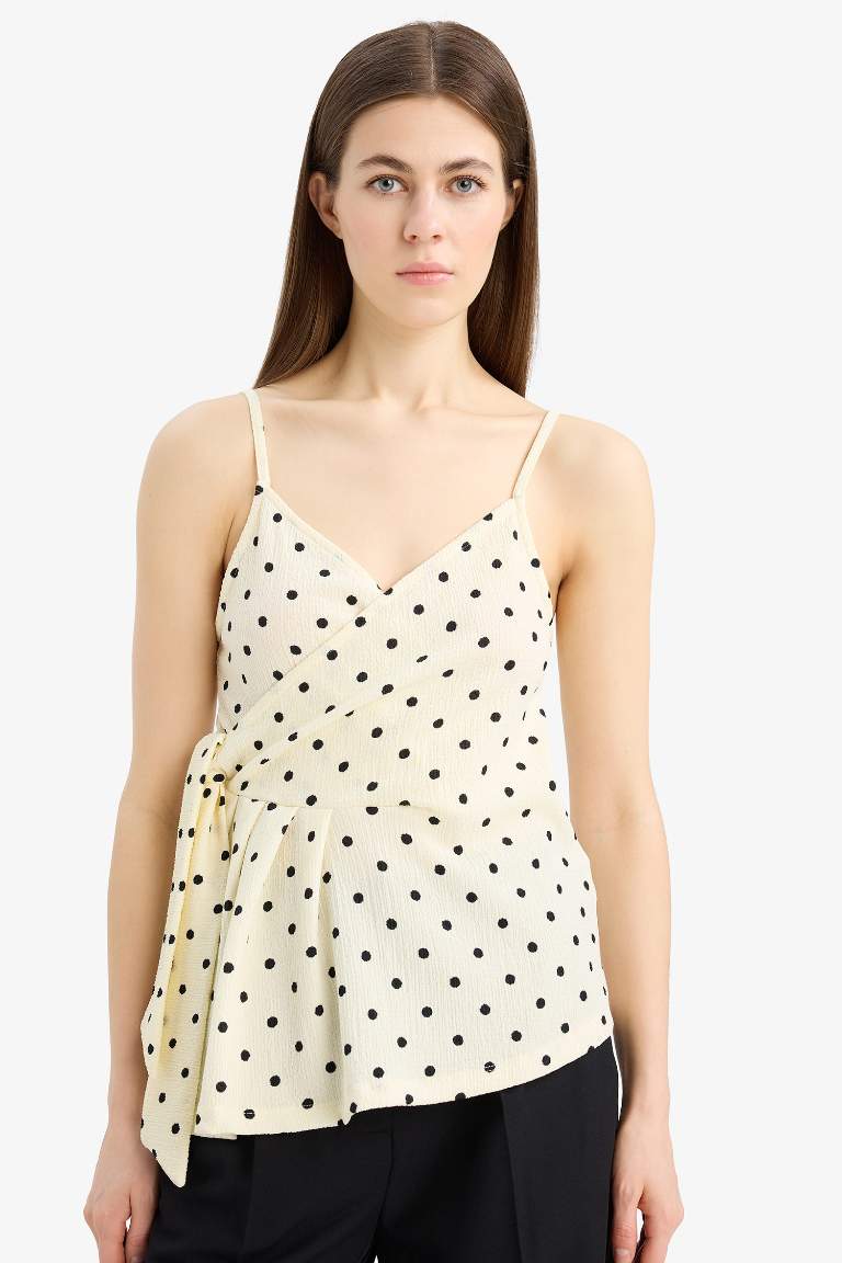 Slim Fit Polka Dot V-Neck Tank Top