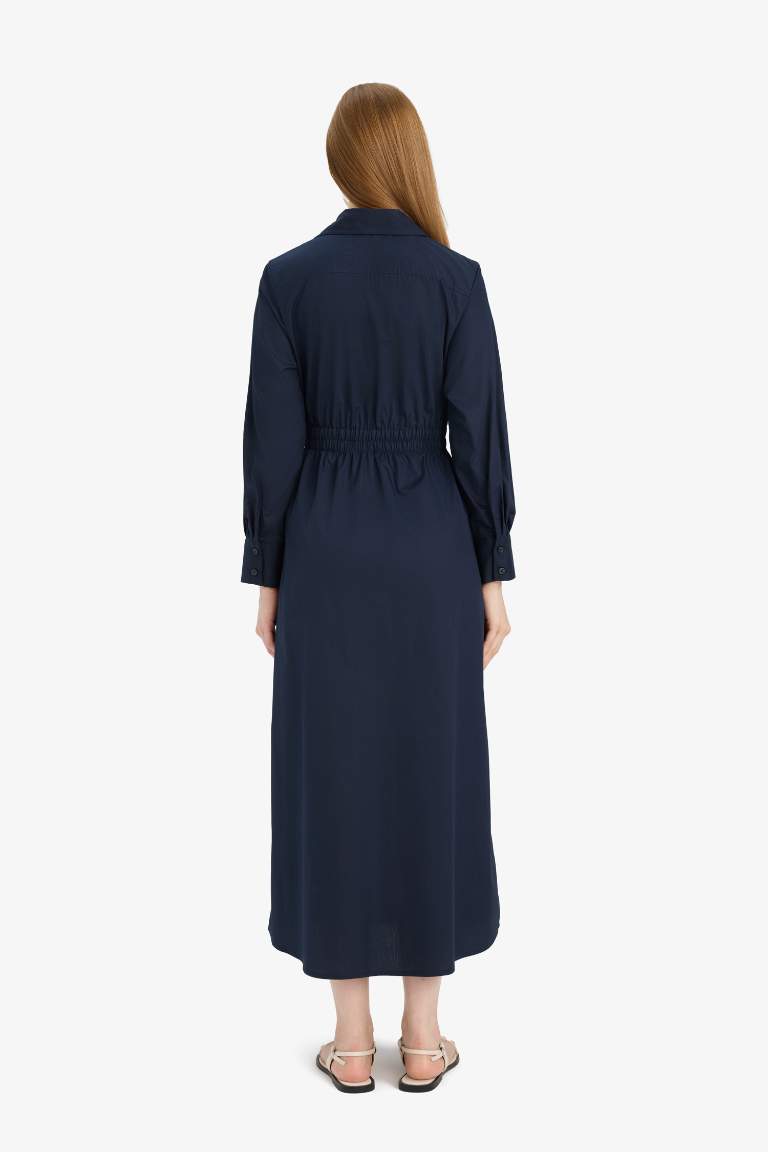 Regular Fit Shirt Collar Poplin Dress