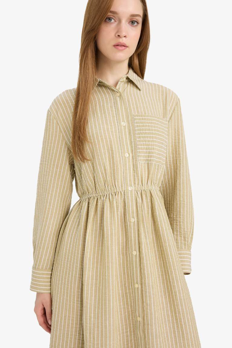 Shirt Collar Low Shoulder Dress