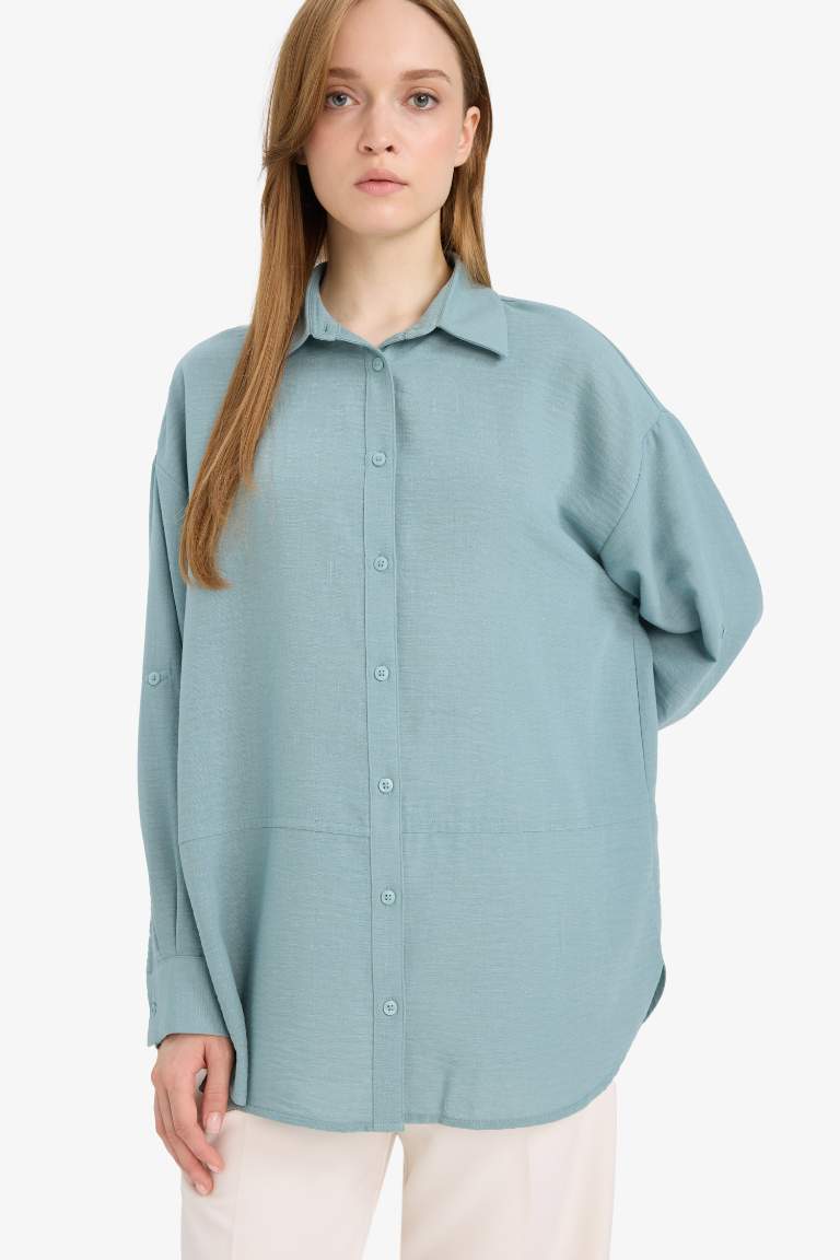 قميص طويل محجبات قصة مريحة ردن طويل